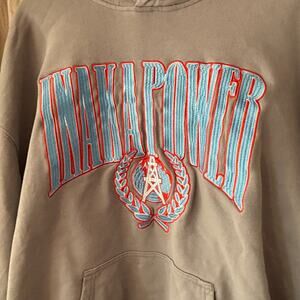 Inaka Power XL Gray Hoodie Embroidered Logo 100% Cotton